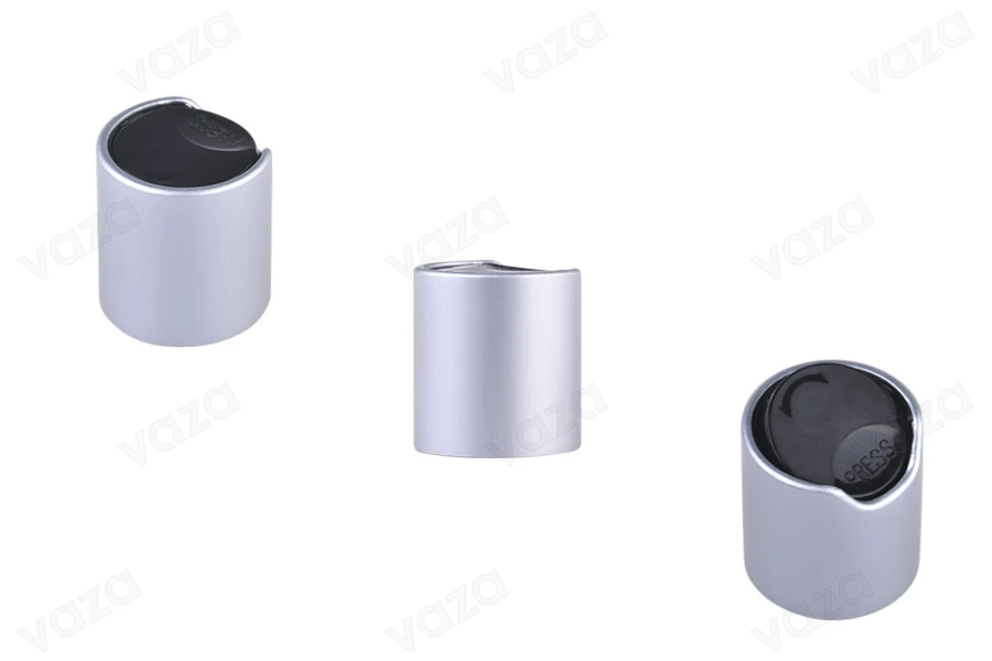 Alu- Disktop-Verschluss silber matt und schwarz PP 20 Alu- Disktop-Verschluss silber matt und schwarz PP 20-εικόνα_διαστάσεις