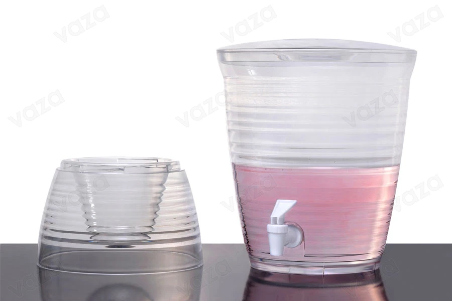 Plastic bowl 10 litres with white plastic tap Plastic bowl 10 litres with white plastic tap-εικόνα_διαστάσεις