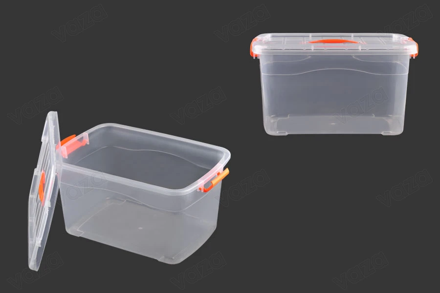 Boîte de rangement en plastique transparente - 410 x 290 x 220 Boîte de rangement en plastique transparente - 410 x 290 x 220-photo_produit