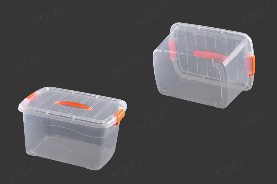 Boîte de rangement en plastique transparente - 410 x 290 x 220 Boîte de rangement en plastique transparente - 410 x 290 x 220-photo_groupe