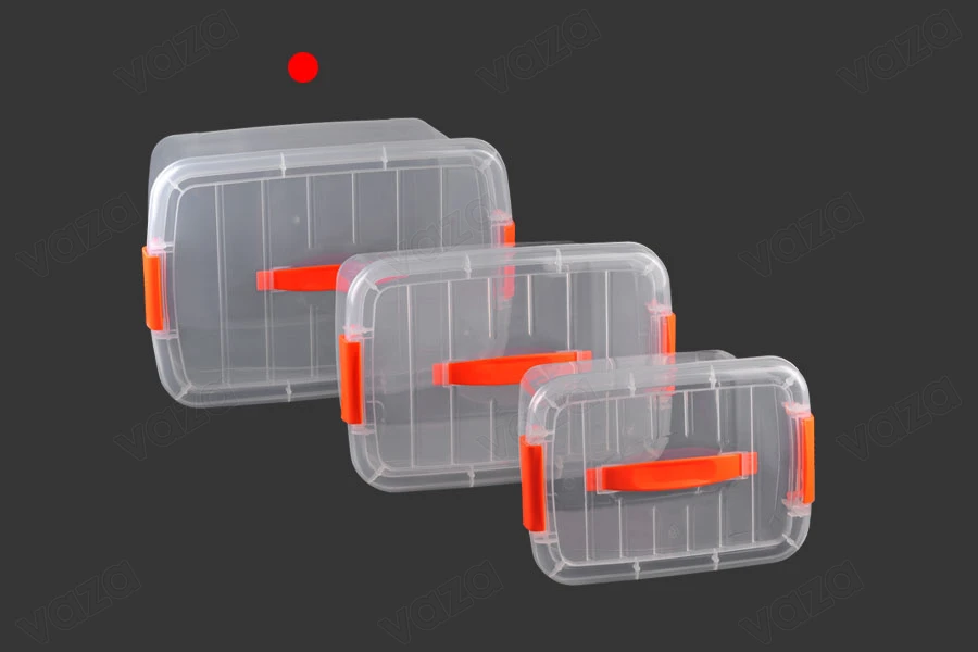 Boîte de rangement en plastique transparente - 410 x 290 x 220 Boîte de rangement en plastique transparente - 410 x 290 x 220-photo_groupe