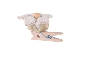 Handgemachte Blumen aus Stoff mit Holzperle für Dekoration -Packung mit 6 Stücken-3
