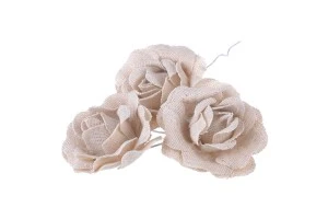 Handgemachte Blumen aus Stoff mit kleinem Draht für Dekoration- Packung mit 6 Stücken-2