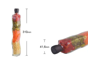 Bottiglia di vetro con verdure per la decorazione della cucina (280 ml)-3