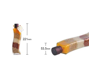 Bottiglia di vetro con vari frutti per decorare la cucina - 180 ml.-3