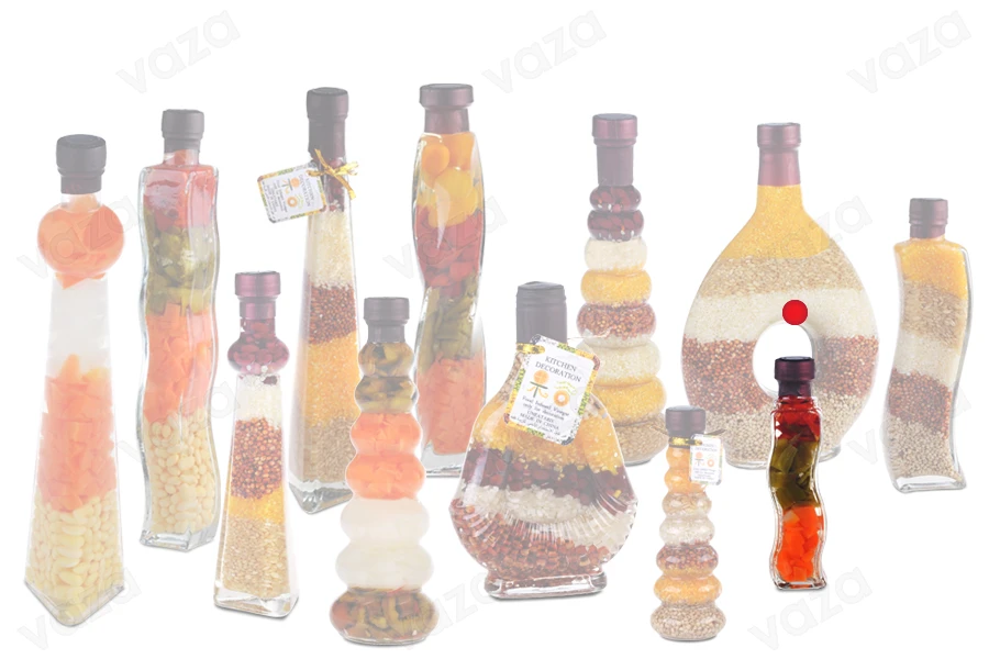 Glasflasche mit Gemüse für die Dekoration der Küche-100 ml Glasflasche mit Gemüse für die Dekoration der Küche-100 ml-bildgruppe