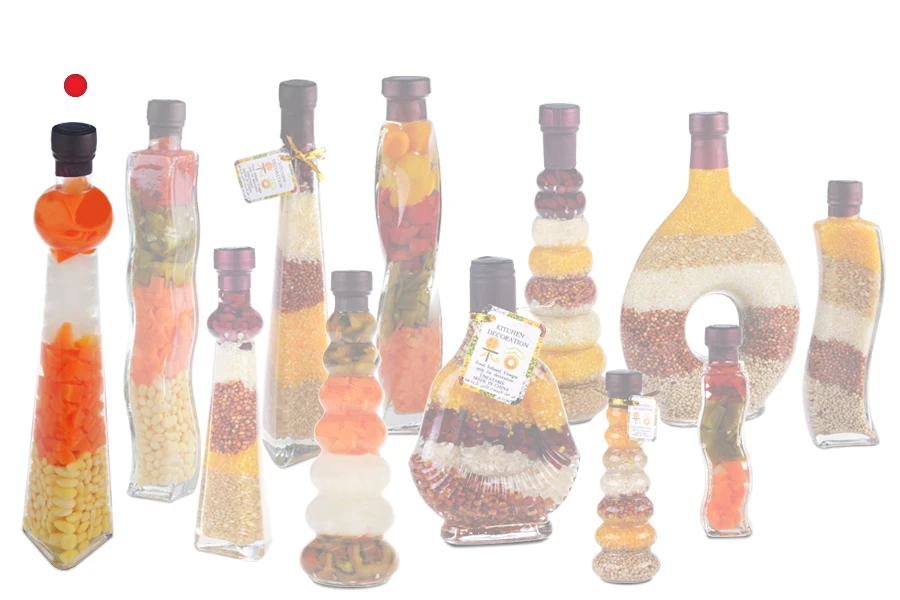 260ml Kitchen fruit veg decoration glass bottle