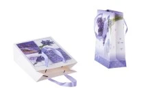 Lavender print laminated paper gift bag in size 180x80x230 - 4 design prints Lavender print laminated paper gift bag in size 180x80x230 - 4 design prints
