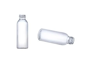 Bottiglietta trasparente in PET da 55 ml per creme/oli/shampoo con tappo in PP 20-1