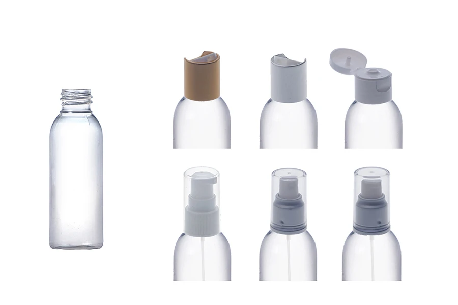 Μπουκάλι PET 55 ml διάφανο για κρέμες / έλαια / σαμπουάν PP 20