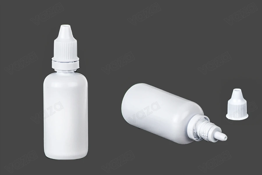 Flacon en plastique de 50 ml avec bec verseur pour les gouttes Flacon en plastique de 50 ml avec bec verseur pour les gouttes-photo_produit