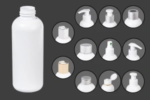 White 150ml plastic bottle with PP24 finish