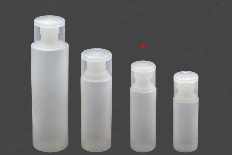 Μπουκάλι πλαστικό ημιδιάφανο 130 ml με καπάκι flip top για σαμπουάν και λοσιόν Μπουκάλι πλαστικό ημιδιάφανο 130 ml με καπάκι flip top για σαμπουάν και λοσιόν-εικόνα_σύνθεση