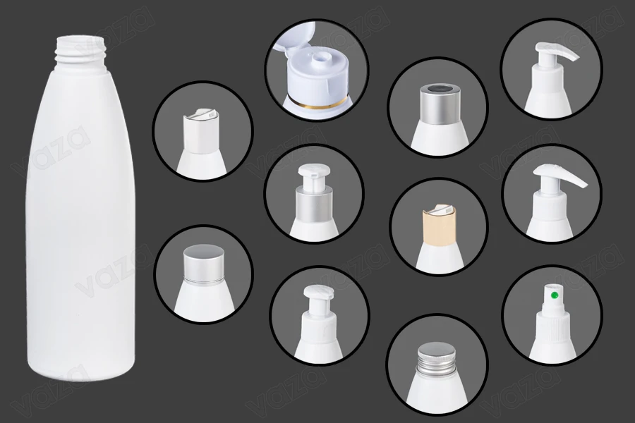 Flacon en plastique blanc de 200 ml PP 24-photo_produit
