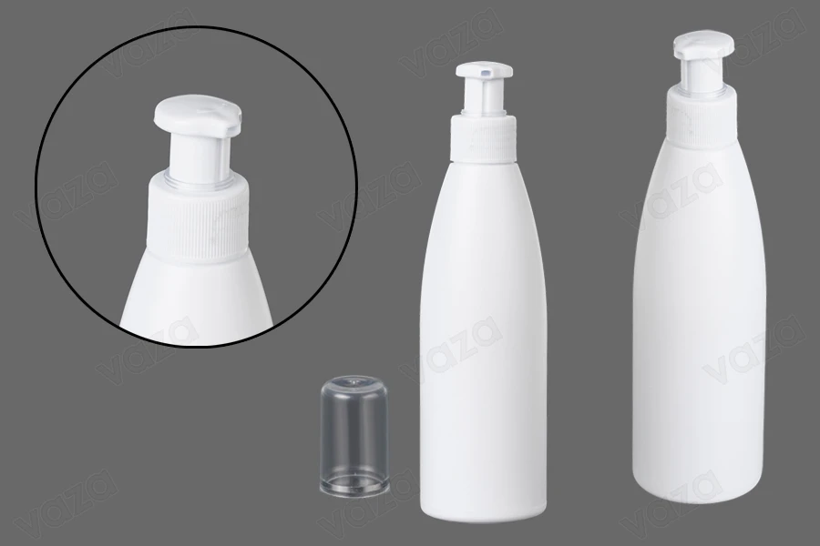 Flacon en plastique blanc de 200 ml PP 24-photo_groupe