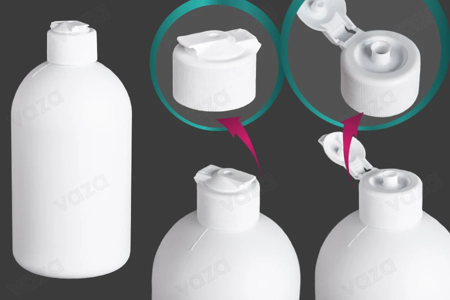 Bottiglia di plastica bianca da 500 ml PP24 Bottiglia di plastica bianca da 500 ml PP24-εικόνα_σύνθεση