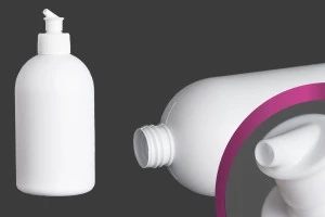 Flacon en plastique blanc de 500 ml avec PP 28-6
