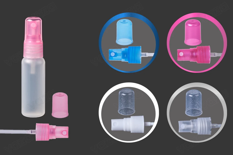 Flacon plastique translucide de 20 ml avec bec verseur PP 18-photo_groupe