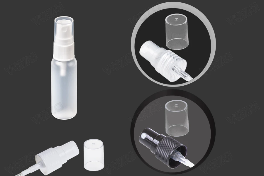 Flacon plastique translucide de 20 ml avec bec verseur PP 18-photo_groupe