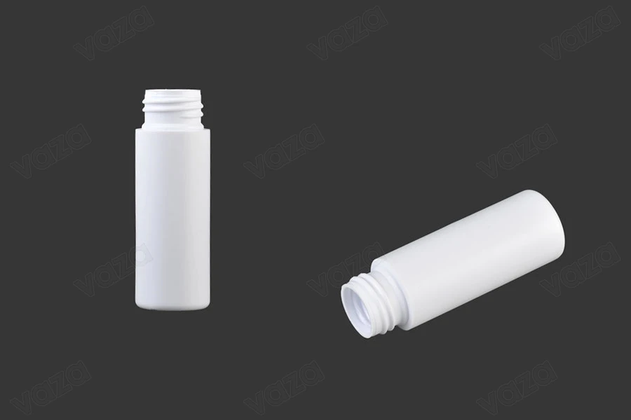 White 25ml plastic bottle with PP24 finish White 25ml plastic bottle with PP24 finish-image_dimensions