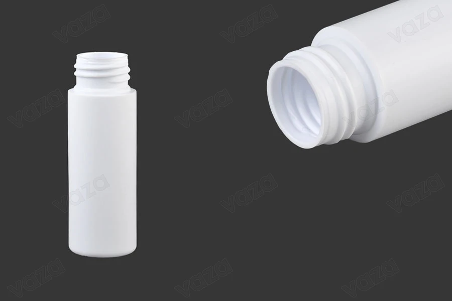 White 25ml plastic bottle with PP24 finish White 25ml plastic bottle with PP24 finish-