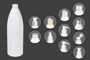 White 500ml plastic bottle with PP24 finish