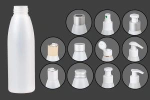 Semi-transparent 125ml plastic bottle with PP24 finish