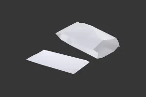 White paper bag in size 120x40x260 without a window - suitablfe for greasy food - 100 pcs-1