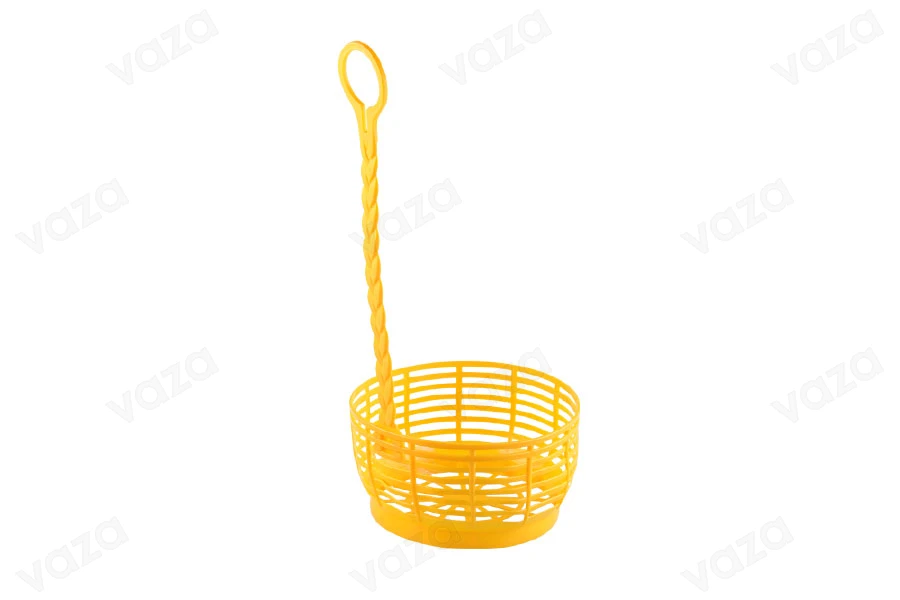 Panier pour bonbonne avec poignée en couleur jaune Panier pour bonbonne avec poignée en couleur jaune-εικόνα_διαστάσεις
