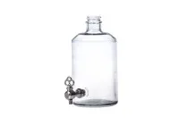 Bottiglia in vetro per profumi cilindrica da 500 ml, con presa per rubinetto (scegliere il rubinetto tra gli accessori)* Bottiglia in vetro per profumi cilindrica da 500 ml, con presa per rubinetto (scegliere il rubinetto tra gli accessori)*
