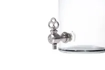 Bottiglia in vetro per profumi cilindrica da 500 ml, con presa per rubinetto (scegliere il rubinetto tra gli accessori)* Bottiglia in vetro per profumi cilindrica da 500 ml, con presa per rubinetto (scegliere il rubinetto tra gli accessori)*