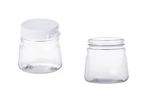 Petit pot transparent en plastique de 50ml avec couvercle blanc verrouillable