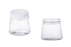 Petit pot transparent en plastique de 50ml avec couvercle blanc verrouillable-1