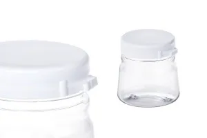 Petit pot transparent en plastique de 50ml avec couvercle blanc verrouillable-2