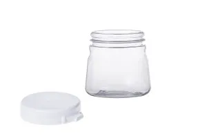 Petit pot transparent en plastique de 50ml avec couvercle blanc verrouillable-3