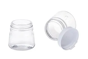 Petit pot transparent en plastique de 50ml avec couvercle blanc verrouillable-4