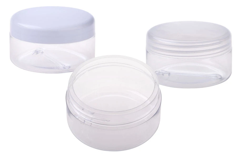 Petit pot en plastique de 250ml blanc ou transparent sans couvercle Petit pot en plastique de 250ml blanc ou transparent sans couvercle