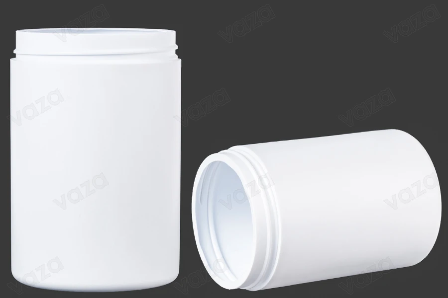 Βαζάκι πλαστικό λευκό 1000 ml - 12 τμχ-εικόνα_διαστάσεις