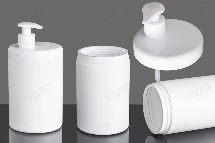 Βαζάκι πλαστικό λευκό 1000 ml - 12 τμχ-εικόνα_σύνθεση