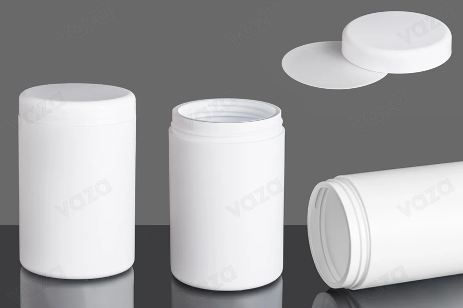 Βαζάκι πλαστικό λευκό 1000 ml - 12 τμχ-εικόνα_σύνθεση