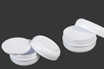 Vasetto di plastica bianco da 50 ml con inserto interno