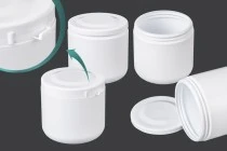 Βάζο πλαστικό 250 ml λευκό με καπάκι κουμπωτό λευκό Βάζο πλαστικό 250 ml λευκό με καπάκι κουμπωτό λευκό