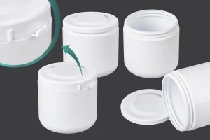 250ml white plastic jar with white snap-on lid-1