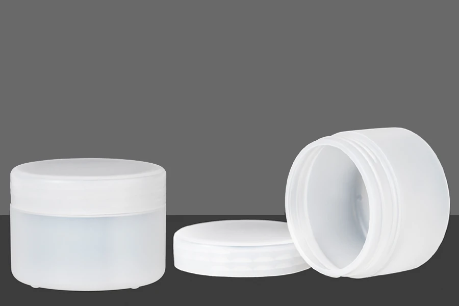 Plastic white semi-transparent jar 100 ml Plastic white semi-transparent jar 100 ml