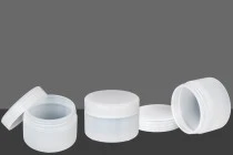 Plastic white semi-transparent jar 100 ml Plastic white semi-transparent jar 100 ml