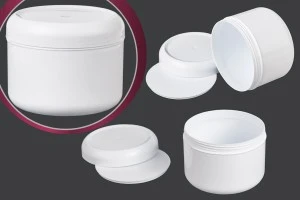 Pot blanc en plastique de 250ml avec joint d'étanchéité-1