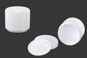 150ml double wall and double bottom white plastic jar with sealing disc-1