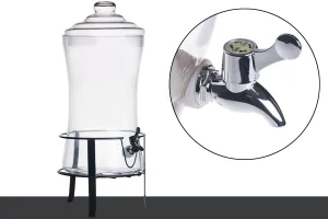 9 L decorative drinks dispenser jar with cap and a plastic tap on metal stand in size 240x480 m-2