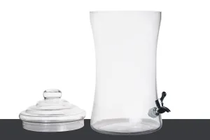 9 L decorative drinks dispenser jar with cap and a plastic tap on metal stand in size 240x480 m-4