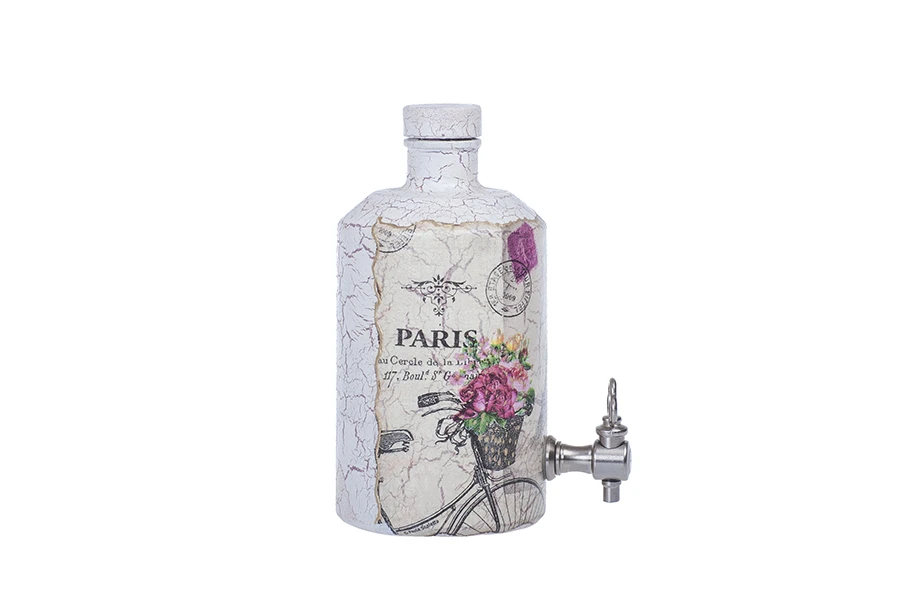 Bottiglia di profumo Decoupage con rubinetto 500 ml * Bottiglia di profumo Decoupage con rubinetto 500 ml *